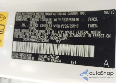 2020 Lexus Rx 350 z USA, uszkodzony, nr VIN 2T2HZMAA4LC153896